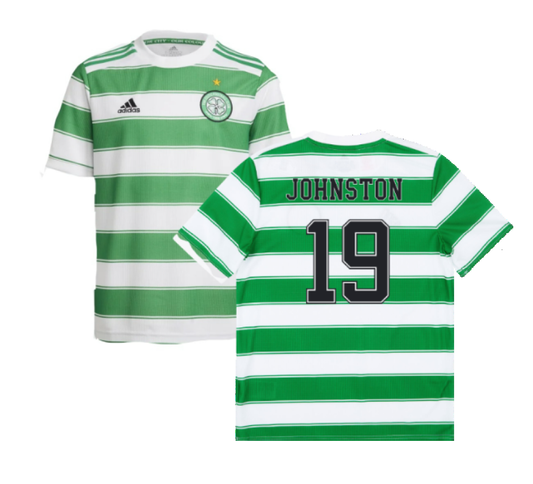Celtic 2021-22 Home Shirt (Sponsorless) (L) (JOHNSTON 19) (Good)_0