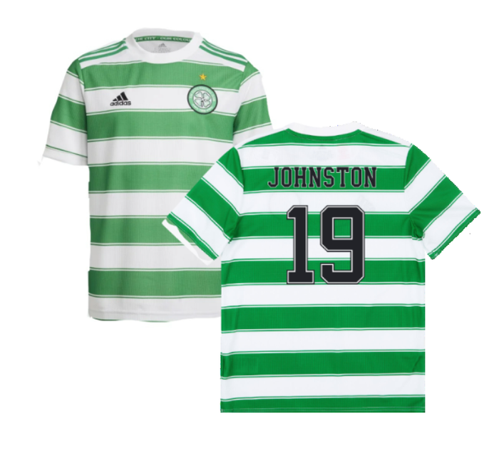 Celtic 2021-22 Home Shirt (Sponsorless) (L) (JOHNSTON 19) (Good)