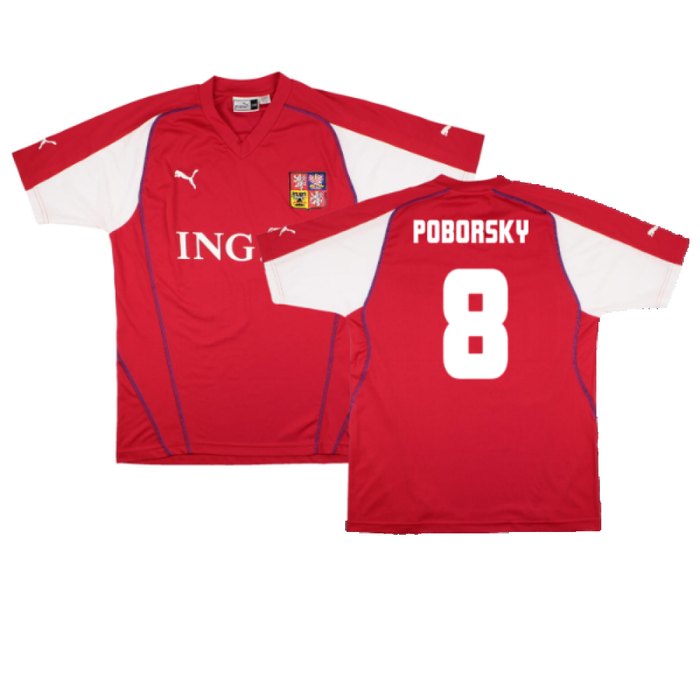 Czech Republic 2004-05 Home Shirt (2XL) (Good) (Poborsky 8)