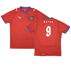 Czech Republic 2008-10 Home Shirt (XL) (Good) (Baros 9)_0