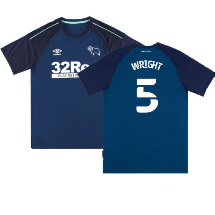 Derby County 2020-21 Away Shirt (S) (Mint) (Wright 5)