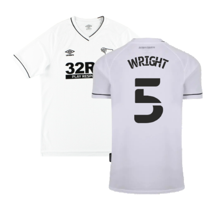 Derby County 2020-21 Home Shirt (S) (Excellent) (Wright 5)