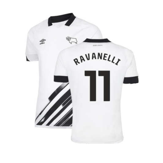 Derby County 2022-23 Home Shirt (Sponsorless) (S) (Ravanelli 11) (Mint)_0