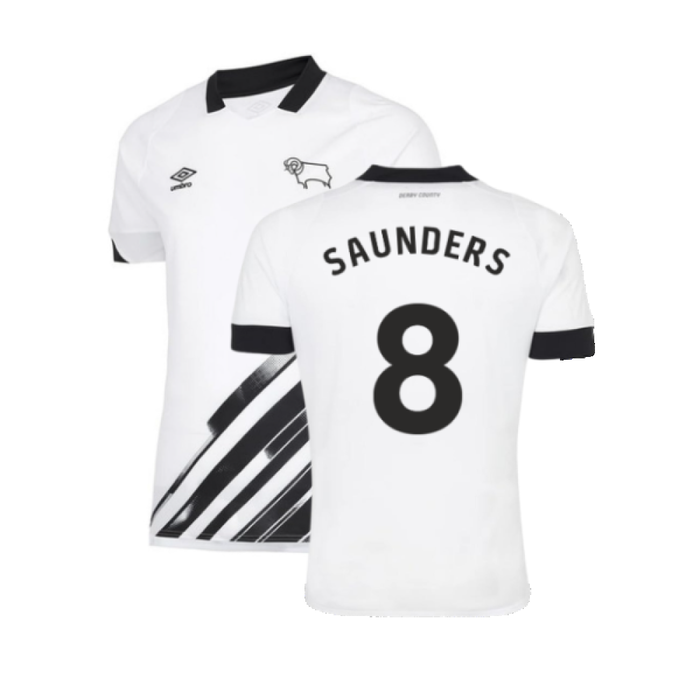 Derby County 2022-23 Home Shirt (Sponsorless) (S) (Saunders 8) (Very Good)