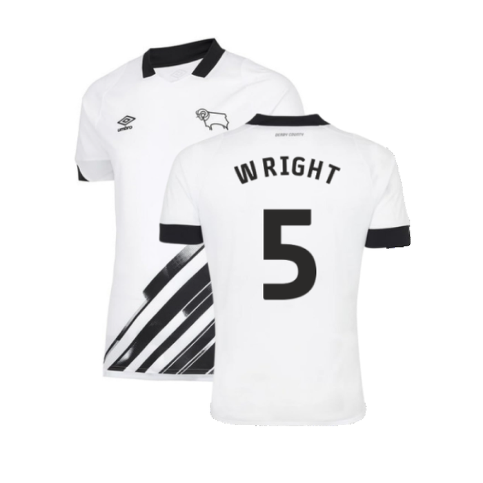 Derby County 2022-23 Home Shirt (Sponsorless) (S) (Wright 5) (Very Good)