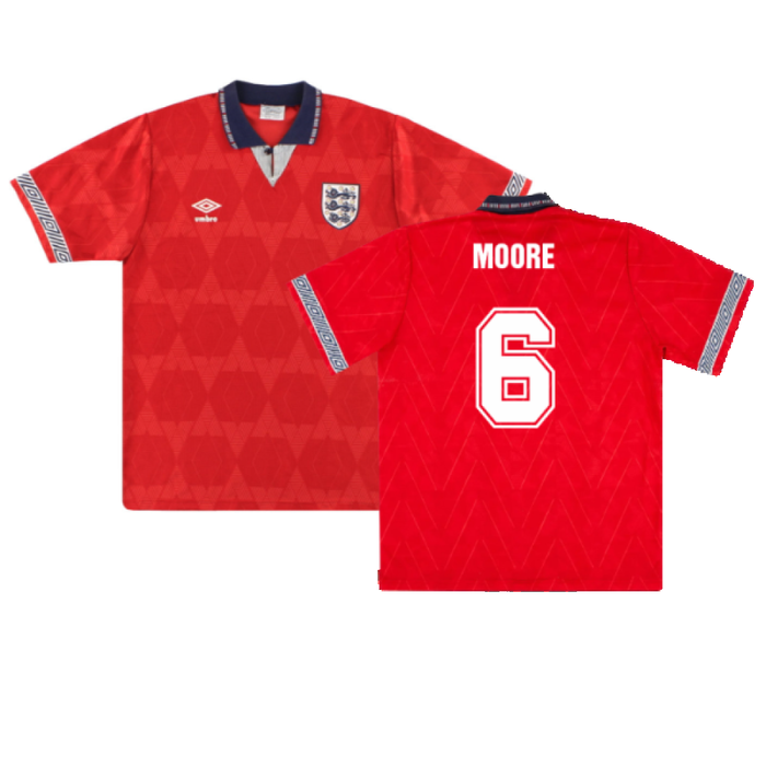 England 1990-92 Away Shirt (XL) (Excellent) (Moore 6)