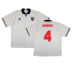 England 1990-92 Home Shirt (XL) (Very Good) (Gerrard 4)_0