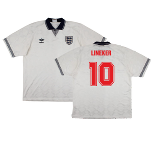 England 1990-92 Home Shirt (L) (Excellent) (Lineker 10)_0