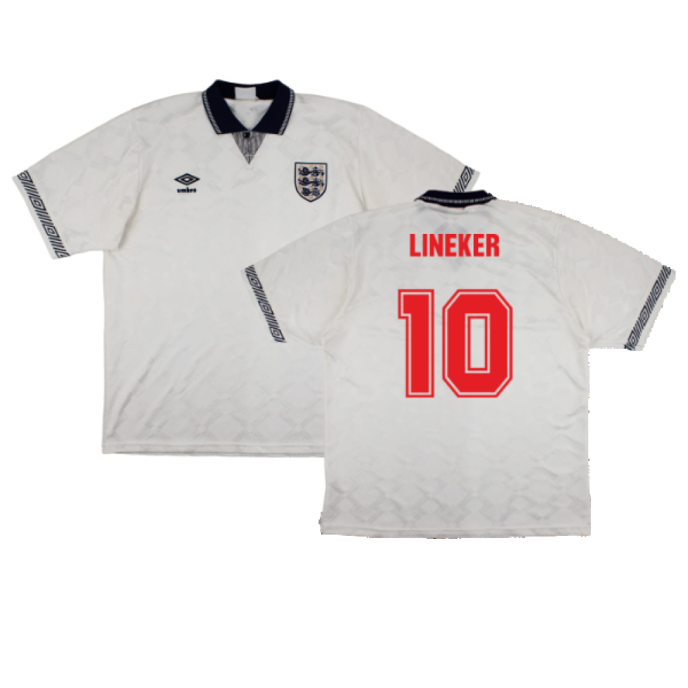 England 1990-92 Home Shirt (XL) (Very Good) (Lineker 10)_0