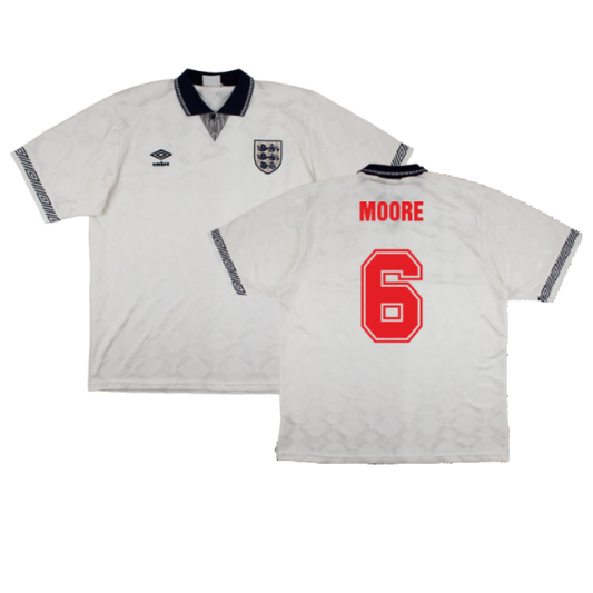 England 1990-92 Home Shirt (L) (Very Good) (Moore 6)_0