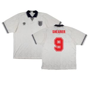 England 1990-92 Home Shirt (S) (Good) (Shearer 9)_0