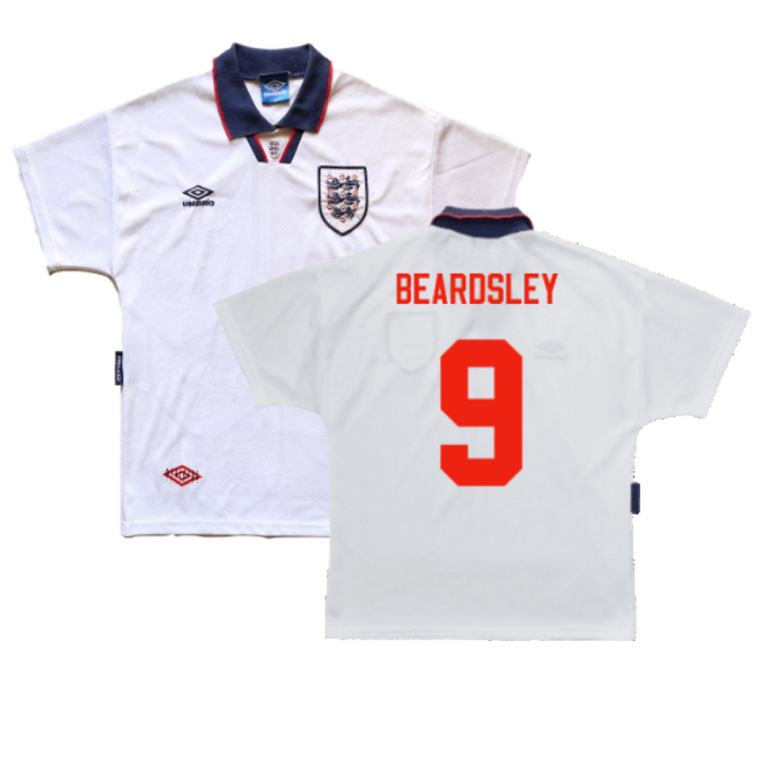 England 1993-1995 Home Shirt (XL) (Excellent) (Beardsley 9)