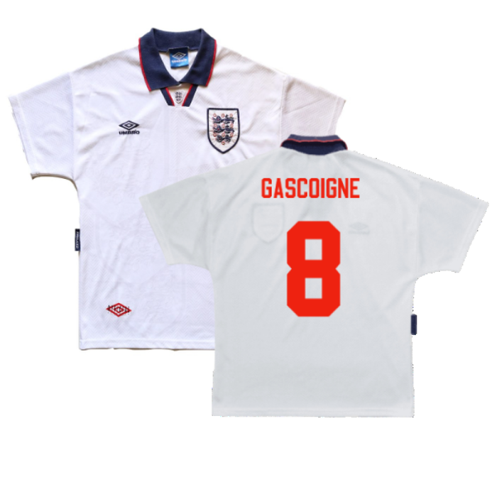 England 1993-1995 Home Shirt (L) (Excellent) (Gascoigne 8)