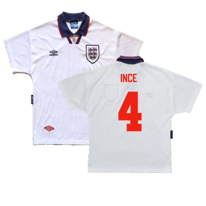 England 1993-1995 Home Shirt (L) (Very Good) (Ince 4)