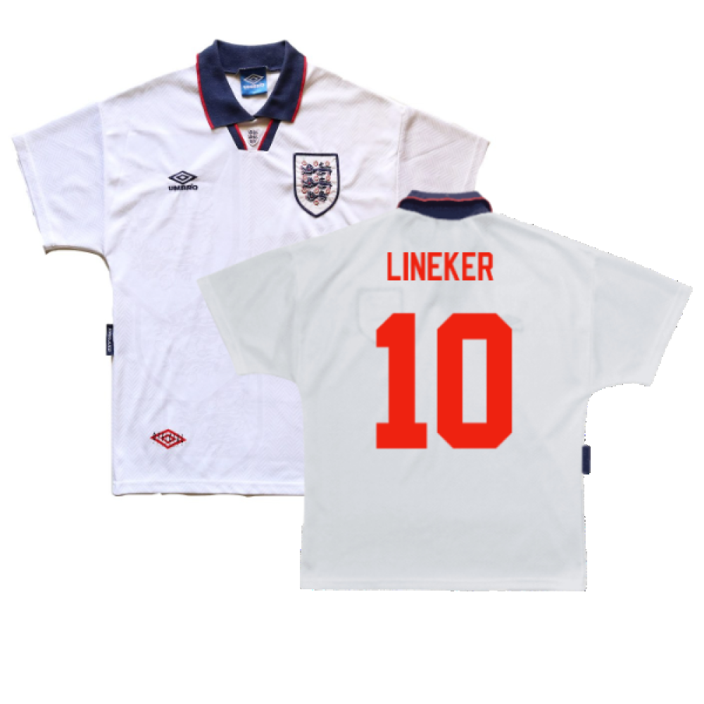 England 1993-1995 Home Shirt (L) (Excellent) (Lineker 10)_0