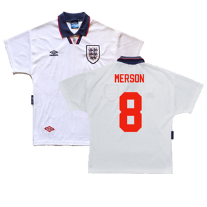 England 1993-1995 Home Shirt (XL) (Excellent) (Merson 8)_0