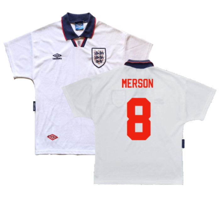 England 1993-1995 Home Shirt (L) (Very Good) (Merson 8)