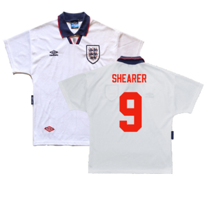 England 1993-1995 Home Shirt (XL) (Excellent) (Shearer 9)_0