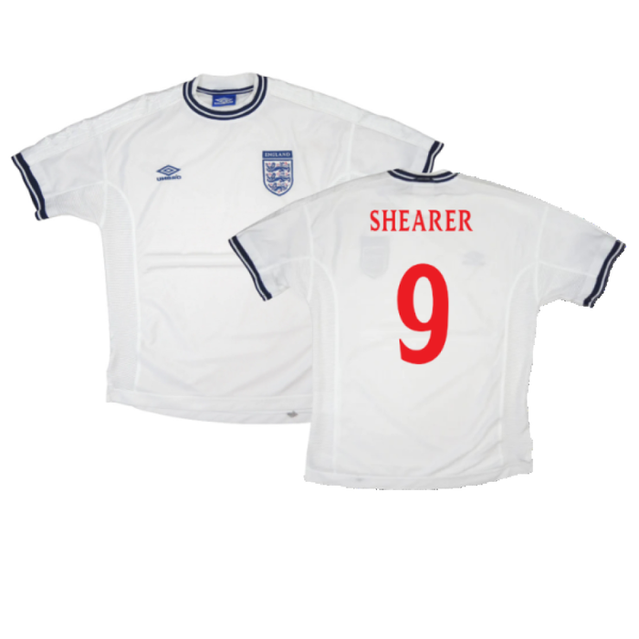 England 1999-01 Home Shirt (L) (Very Good) (Shearer 9)