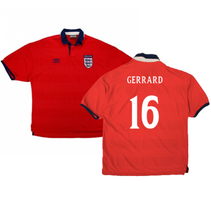 England 2000-01 Away Shirt (XL) (Very Good) (Gerrard 16)