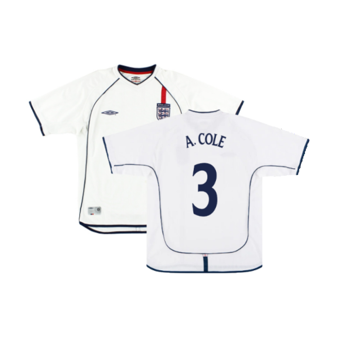 England 2001-03 Home Shirt (L) (Good) (A. Cole 3)