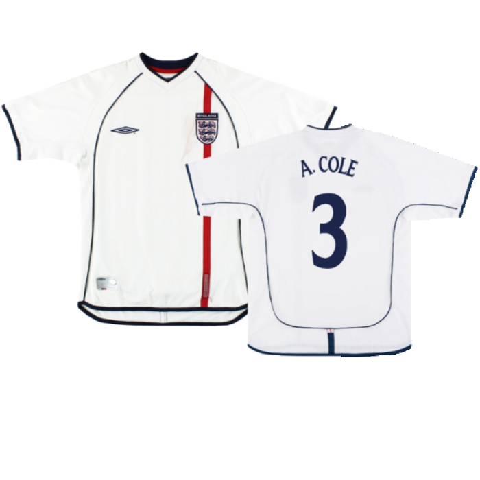 England 2001-03 Home Shirt (M) (Very Good) (A. Cole 3)