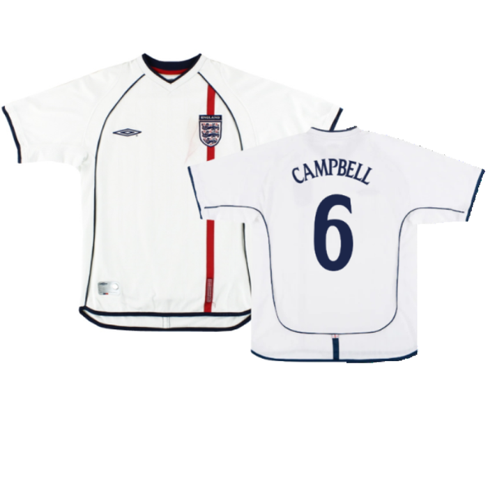 England 2001-03 Home Shirt (XL) (Good) (Campbell 6)