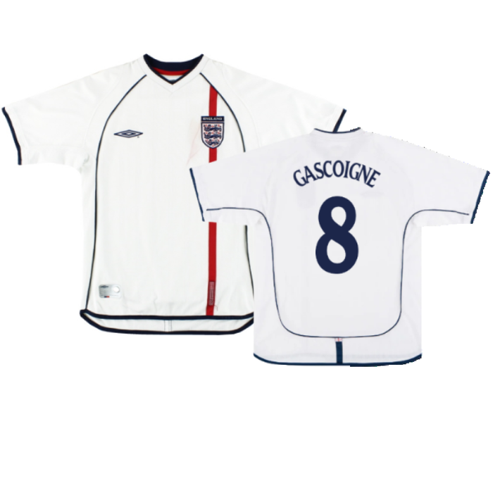 England 2001-03 Home Shirt (L) (Good) (GASCOIGNE 8)