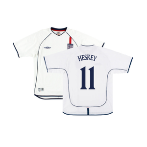 England 2001-03 Home Shirt (XL) (Fair) (Heskey 11)_0