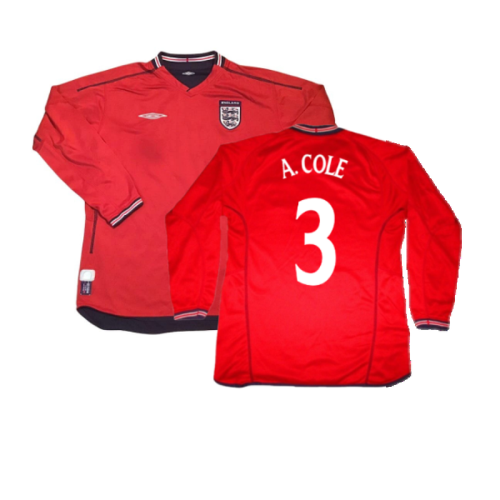 England 2002-04 Away Shirt LS (L) (Excellent) (A. Cole 3)