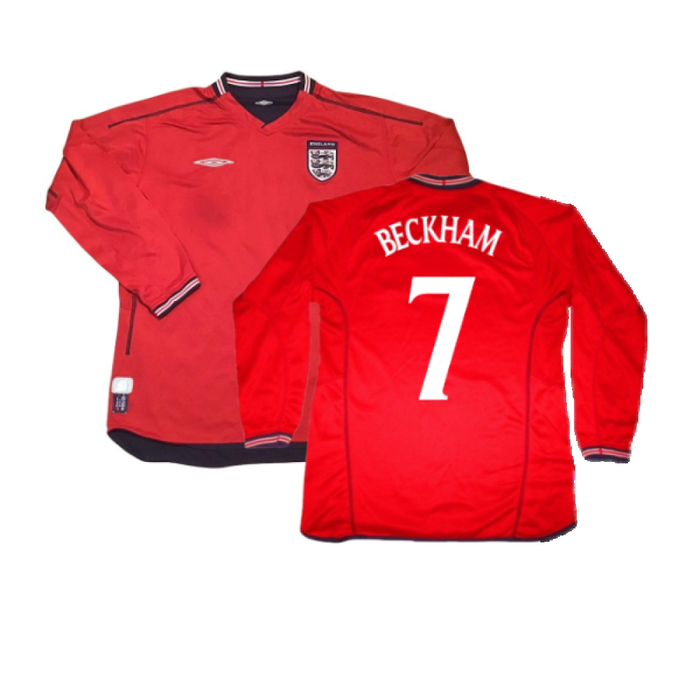 England 2002-04 Away Shirt LS (L) (Excellent) (Beckham 7)