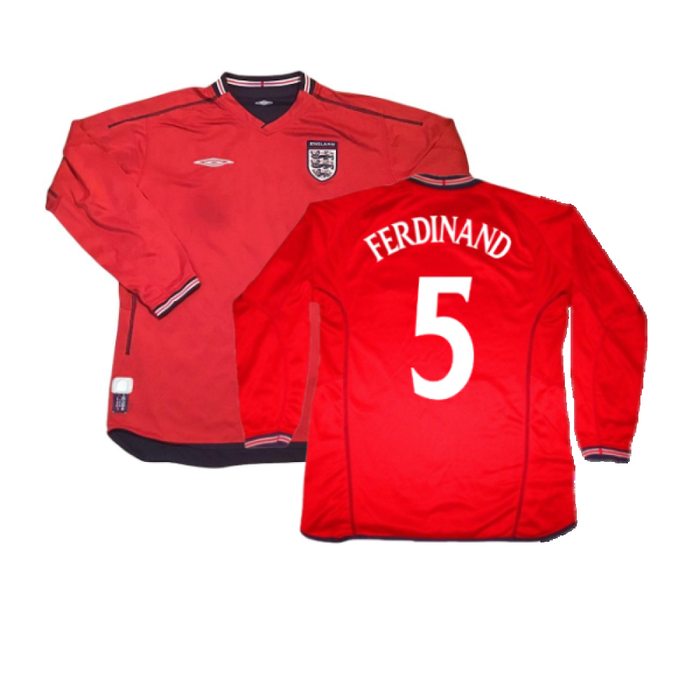 England 2002-04 Away L/S Shirt (L) (Good) (FERDINAND 5)