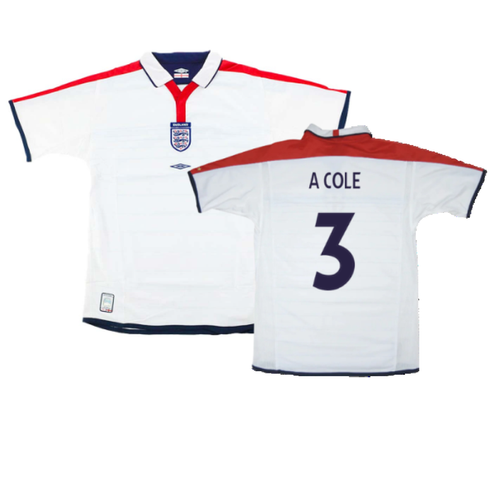 England 2003-05 Home Shirt (XL) (Very Good) (A Cole 3)