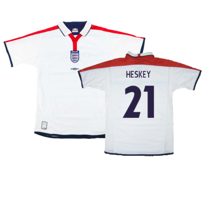 England 2003-05 Home Shirt (XXL) (Very Good) (Heskey 21)