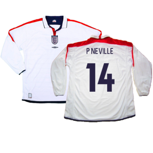 England 2003-05 Home L/S Shirt (M) (Excellent) (P Neville 14)_0