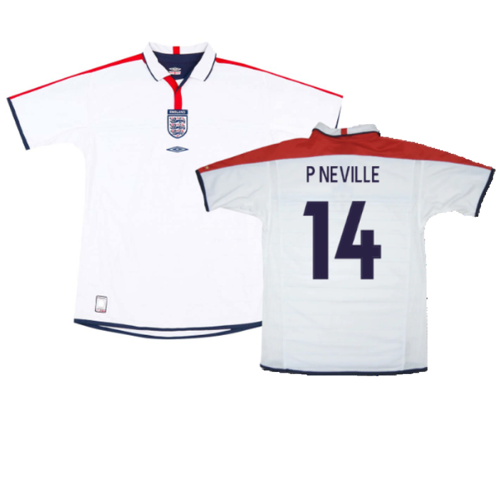 England 2003-05 Home Shirt (XL) (Mint) (P Neville 14)