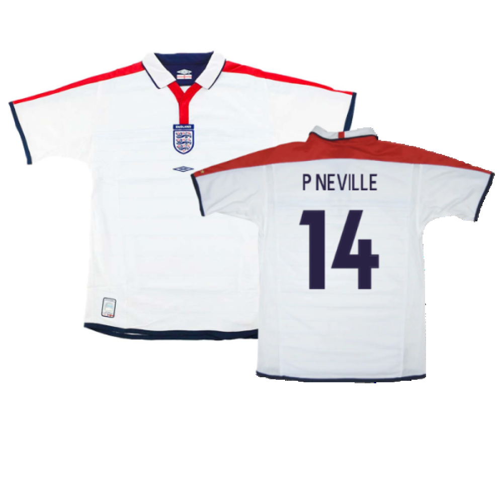 England 2003-05 Home Shirt (XL) (Very Good) (P Neville 14)_0