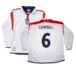 England 2003-05 Long Sleeved Home Shirt (L) (Excellent) (Campbell 6)_0