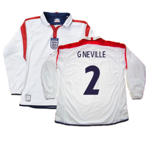 England 2003-05 Long Sleeved Home Shirt (L) (Excellent) (G Neville 2)_0