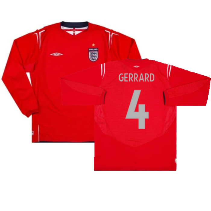 England 2004-06 Long Sleeve Away Shirt (Excellent) (Gerrard 4)