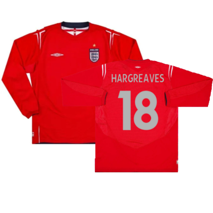 England 2004-06 Away L/S Shirt (XXL) (Excellent) (Hargreaves 18)