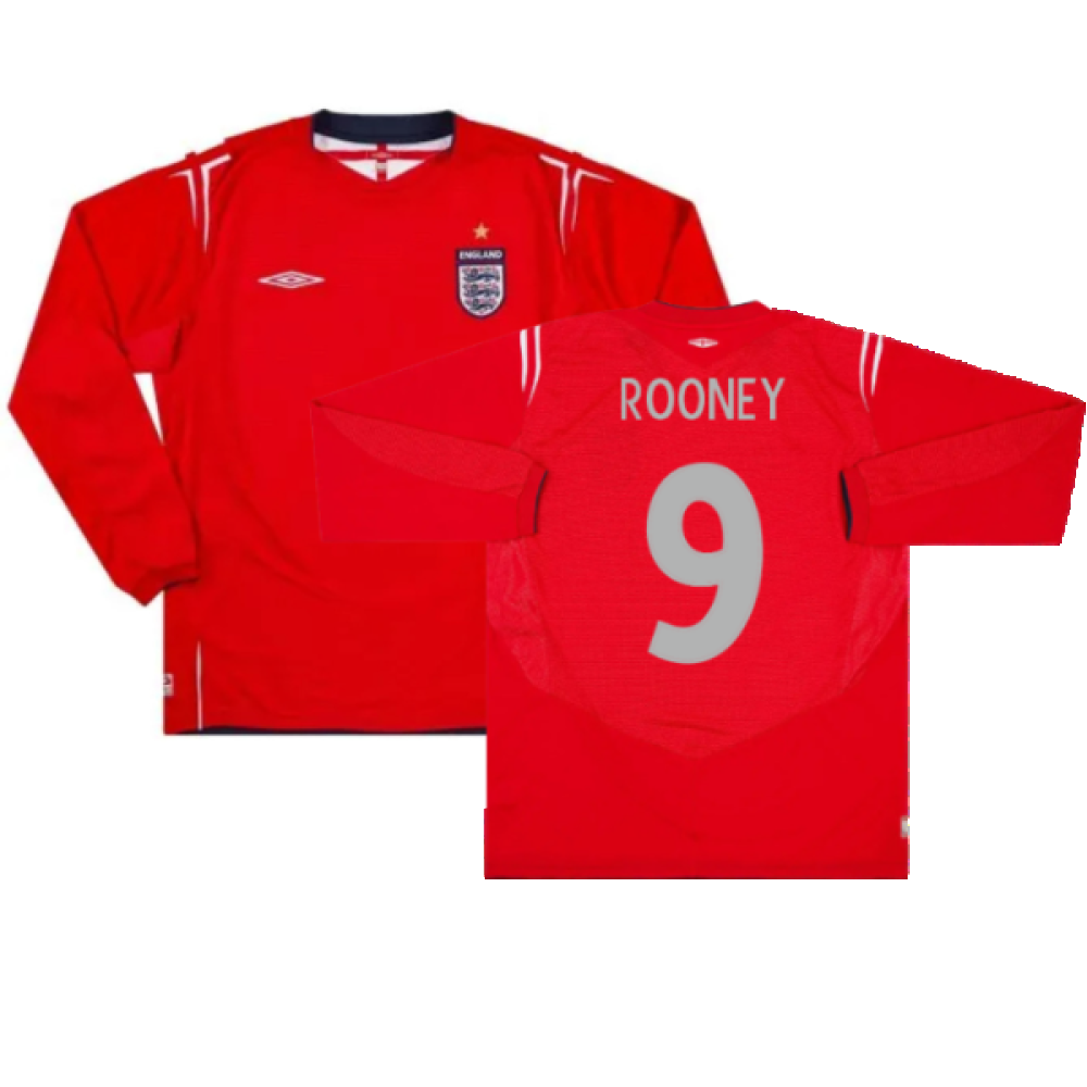 England 2004-06 Long Sleeve Away Shirt (L) (Excellent) (Rooney 9)_0