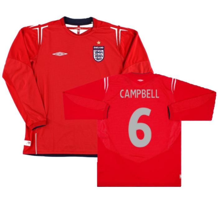 England 2004-2006 Long Sleeve Away Shirt (L) (Excellent) (Campbell 6)