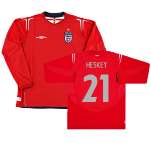 England 2004-2006 Long Sleeve Away Shirt (L) (Excellent) (Heskey 21)_0