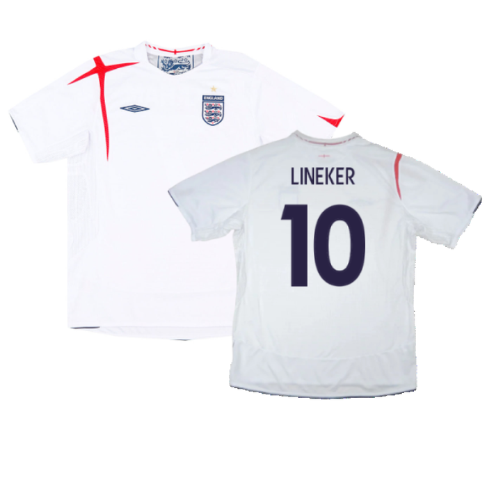 England 2005-07 Home Shirt (L) (Fair) (LINEKER 10)