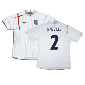 England 2005-2007 Home Shirt (L) (Excellent) (G NEVILLE 2)_0