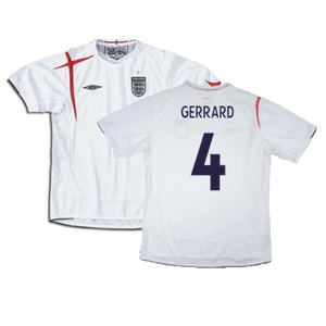 England 2005-2007 Home Shirt (Excellent) (XXL) (Excellent) (GERRARD 4)_0