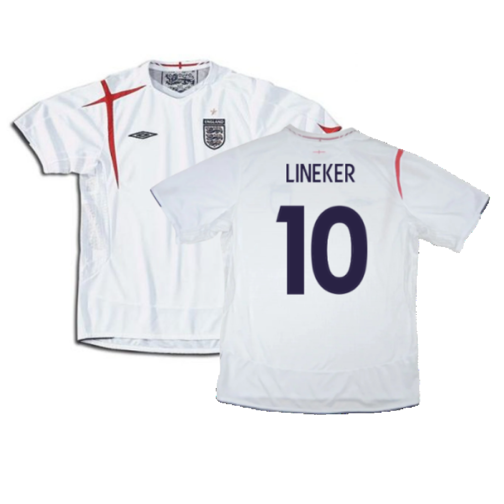 England 2005-2007 Home Shirt (L) (Very Good) (LINEKER 10)_0