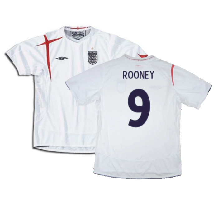 England 2005-2007 Home Shirt (XXL) (Very Good) (Very Good) (ROONEY 9)