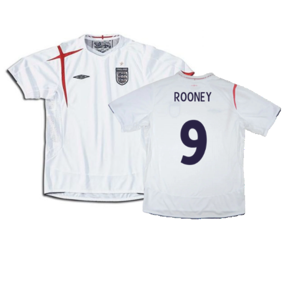 England 2005-2007 Home Shirt (XL) (Good) (ROONEY 9)_0